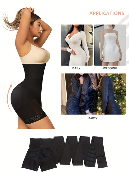 2-in-1 Women' Tummy Trimmer & Waist Trainer Shapewear Suitable for Tummy Control, Postpartum,, Body Shaper Bodysuit, Hand Washable, No Chest Pads, Medium Underwear for Gym, Casual Attire