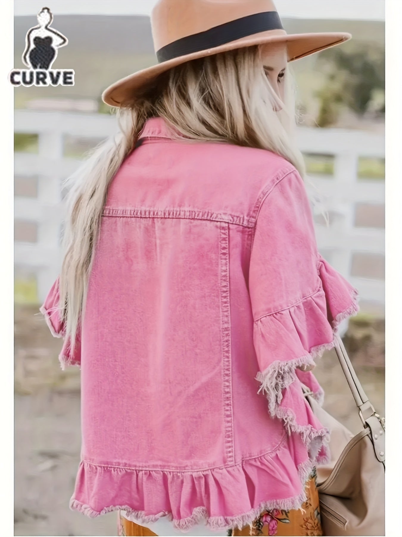 Designer Style Pleated Loose Cuffs And Loose Hem Denim Jacket