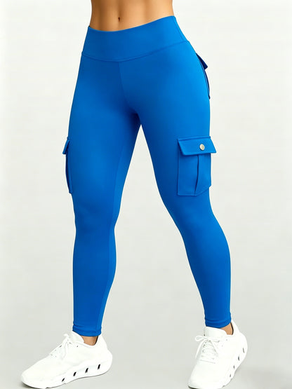 Large-size Women'S Stretchy High-waist Fitness Pants With Multiple Pockets, Breathable And Lightweight Yoga Pants, High-waisted Pants For Toning The Waist And Abdomen, Suitable For Running, Fitness, Yoga, And Casual Outings