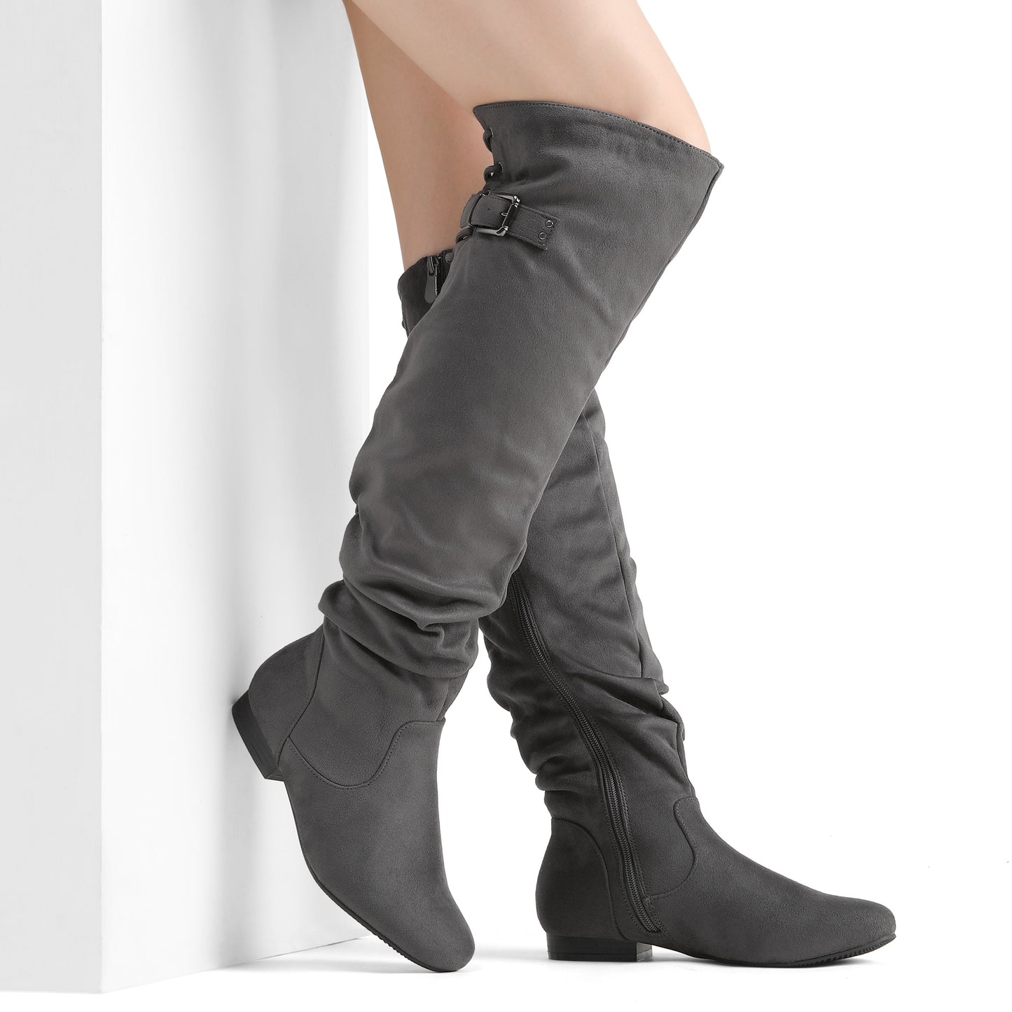 DREAM PAIRS Women's Suede Over The Knee Thigh High Winter Boots, Women shoes, comfortable Walkable Style shoes for women, over-the-knee boots for women, Knee length Autumn Winter Boots