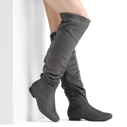 DREAM PAIRS Women's Suede Over The Knee Thigh High Winter Boots, Women shoes, comfortable Walkable Style shoes for women, over-the-knee boots for women, Knee length Autumn Winter Boots
