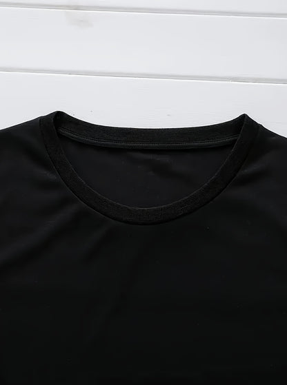 A Women'S Round-Neck Short-Sleeved A-Line Skirt- Loose-Fitting, Breathable And Soft Mid-Length Summer Vacation Dress, Machine-Washable Solid-Color Casual Wear for Spring And Summer Travel, Durable Adult Clothing (Note: This Product Is A Dress)