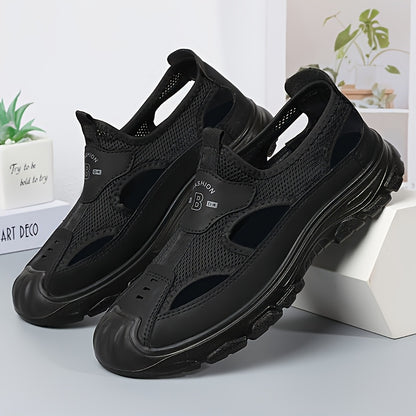Men's Lightweight Breathable Slip- Sandals with Hollow Sole Technology - Low-Cut Sole & Upper, Round Toe Beach Sneakers Suitable for, Casual Wear, Outdoor Sports - - Comfortable Athletic Footwear