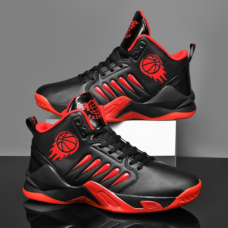 [Trendy Basketball Shoes] Trendy Professional Men's High Top Basketball Shoes | Comfy Non-Slip Durable Lace-Up Sneakers for Outdoor Activities