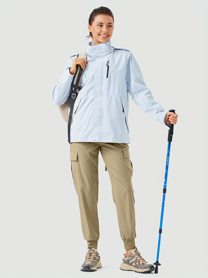 Women'S Cargo Joggers Hiking Pants Lightweight Camping Quick Dry 50+ Zippered Pockets