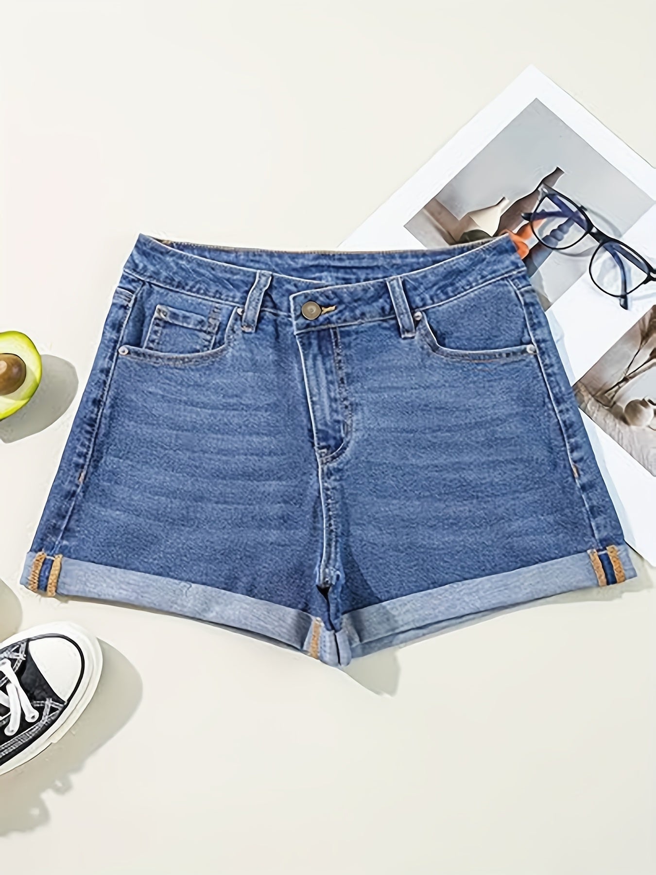 Design of Multicolored Asymmetric Closure Rolled Hem Elastic Shorts
