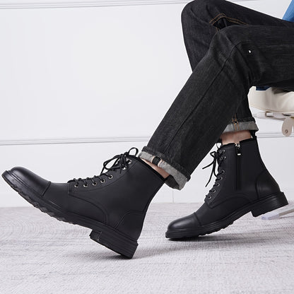 Mens Boots Motorcycle Casual Boots for Men Zipper Fashion Chukka Boots Mens