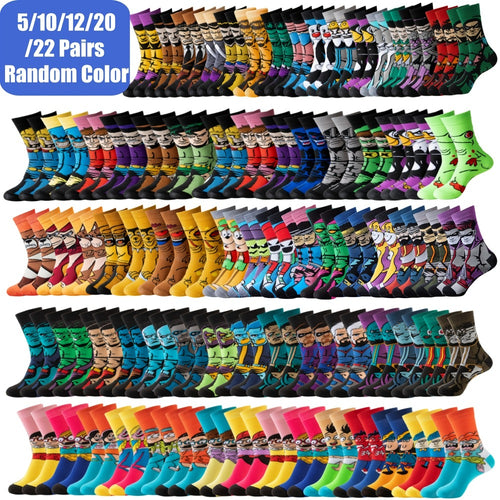 Men's Cute Print Crew Socks - 22-Pair Pack