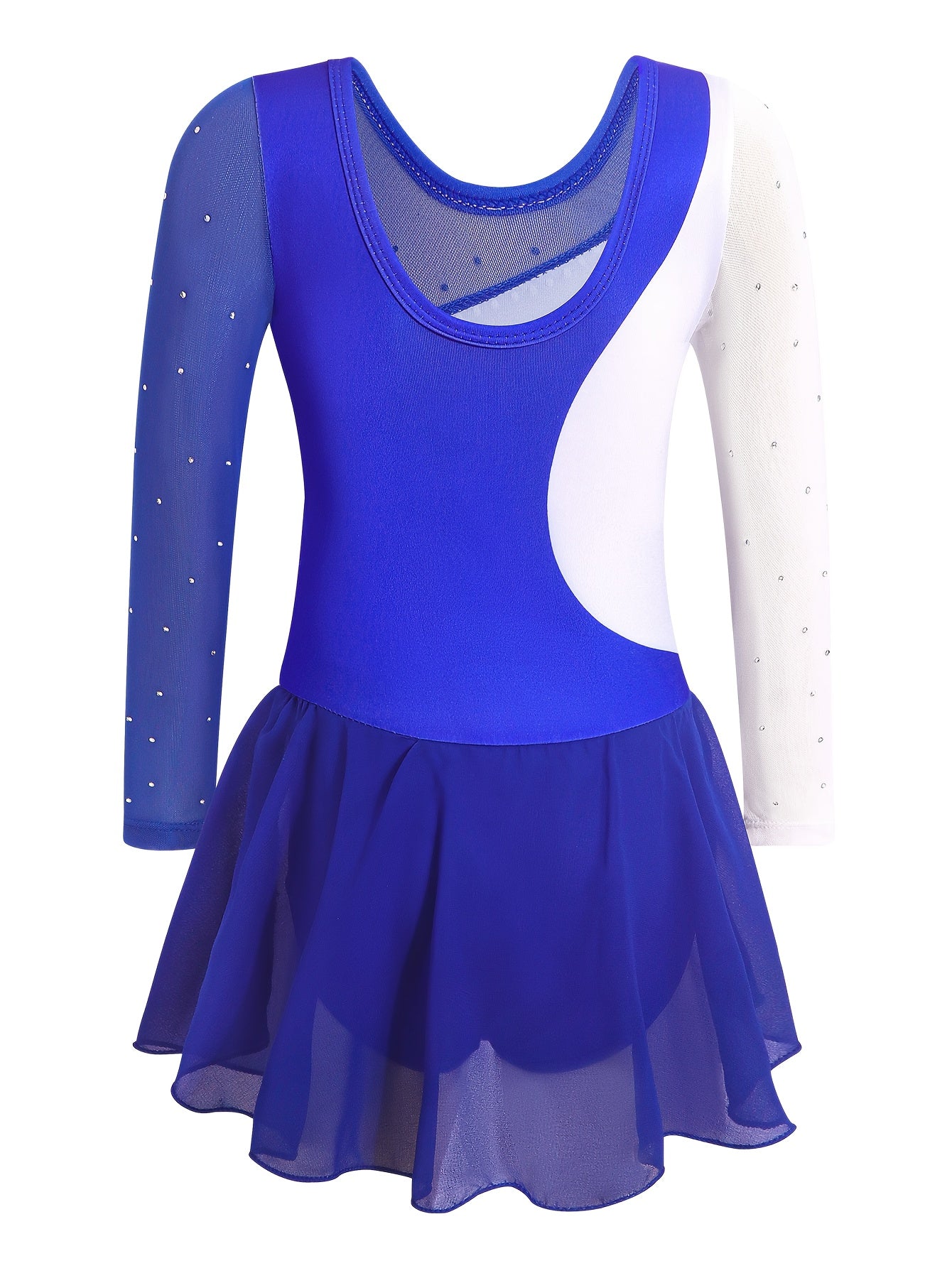 Ballet Tutu Outfit for Girls Featuring Long Sleeves, Mesh Details, a Sparkling Skirt, And a Flared Design, Perfect for Dance Performances And Gymnastics, Made from Stretchy Material, Ideal for Ballet Students