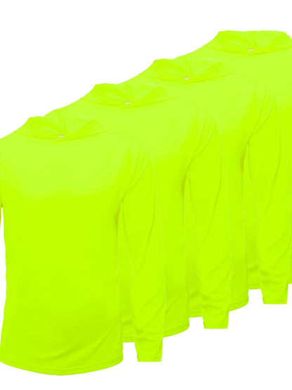 Four Piece Men'S Long Sleeved Solid Color Sports Top, Long Sleeved Hooded Sports Top, Quick Drying Fabric, Simple, Comfortable And Breathable
