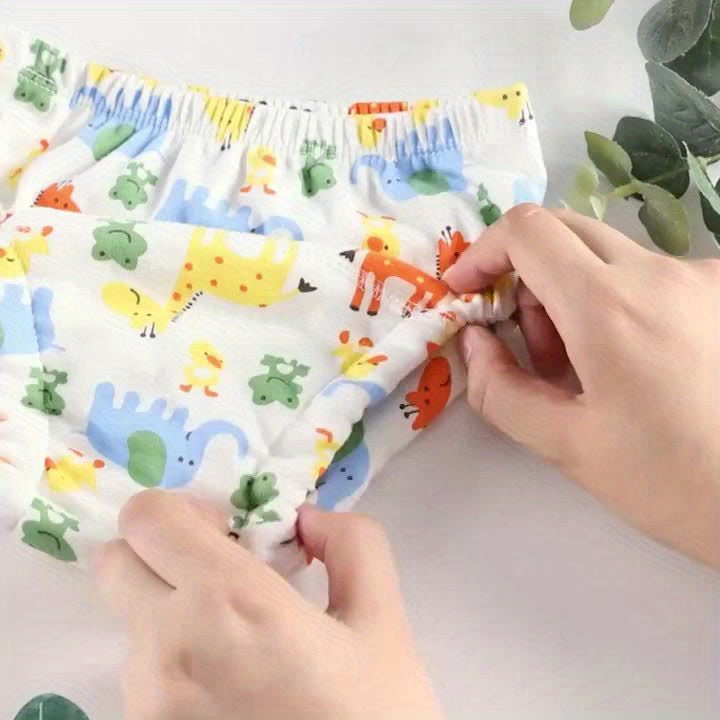 8pcs/4pcs Pack Reusable Cotton Training Pants Suitable for Toilet Training, Washable & Breathable Diapers with Elastic Waistband, Cute Animal Prints (Cute //Dog Prints), / for &, Potty Training Gifts