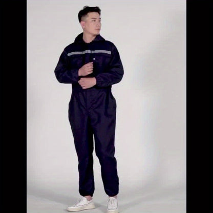 Unisex Work Coveralls - Multi-Zipper Pocket Design