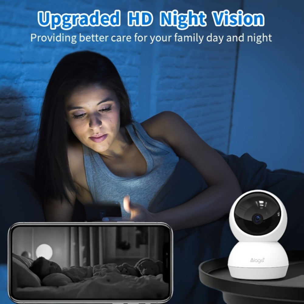 2K Indoor WiFi Security Camera - Two-Way Audio and Night Vision
