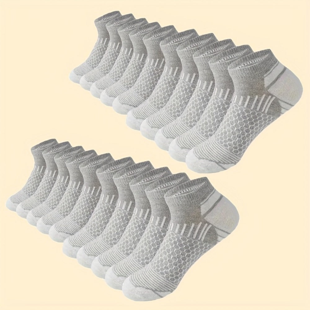 Men's Athletic Ankle Socks - 20-Pair Pack