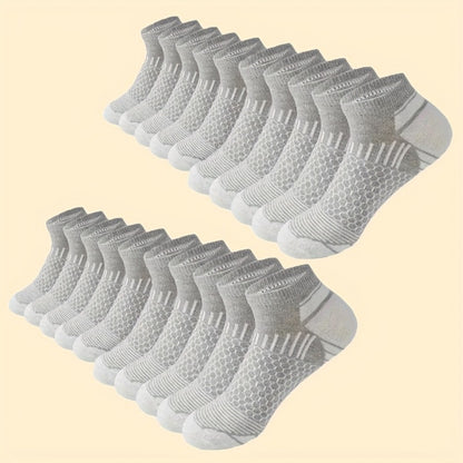 Men's Athletic Ankle Socks - 20-Pair Pack