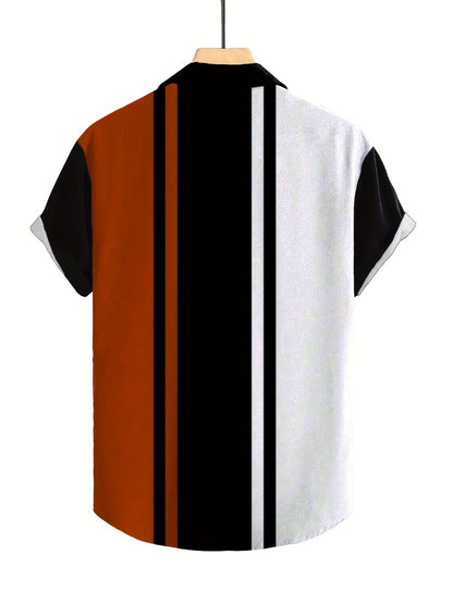 Men's Striped Shirt - Collared Short Sleeve 787493