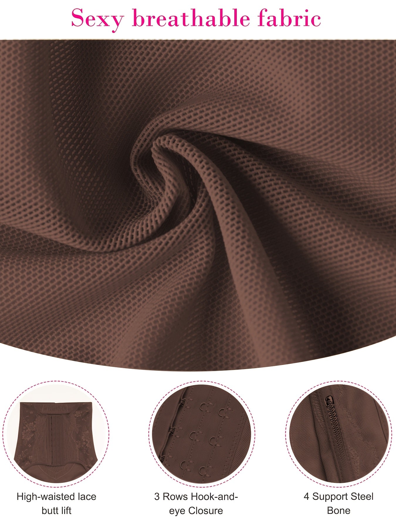 Tummy Control Shapewear With Compression Clasps For Women - High Waisted Tummy Tuck Shaper, Butt Lifting Bodysuit & Fajas Moldeadoras For Elegant Lady