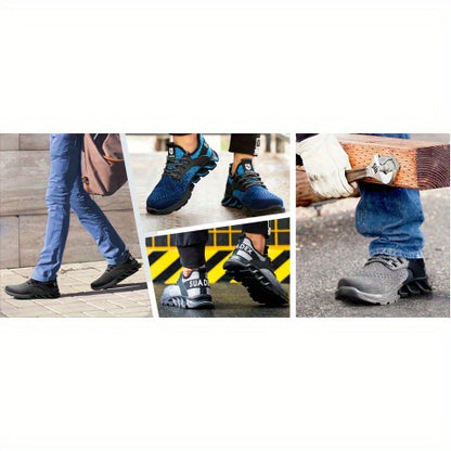 Men Women Steel Toe Sneakers Work Shoes Lightweight Comfortable Shoes Slip-Resistant Composite Toe Shoes for Construction