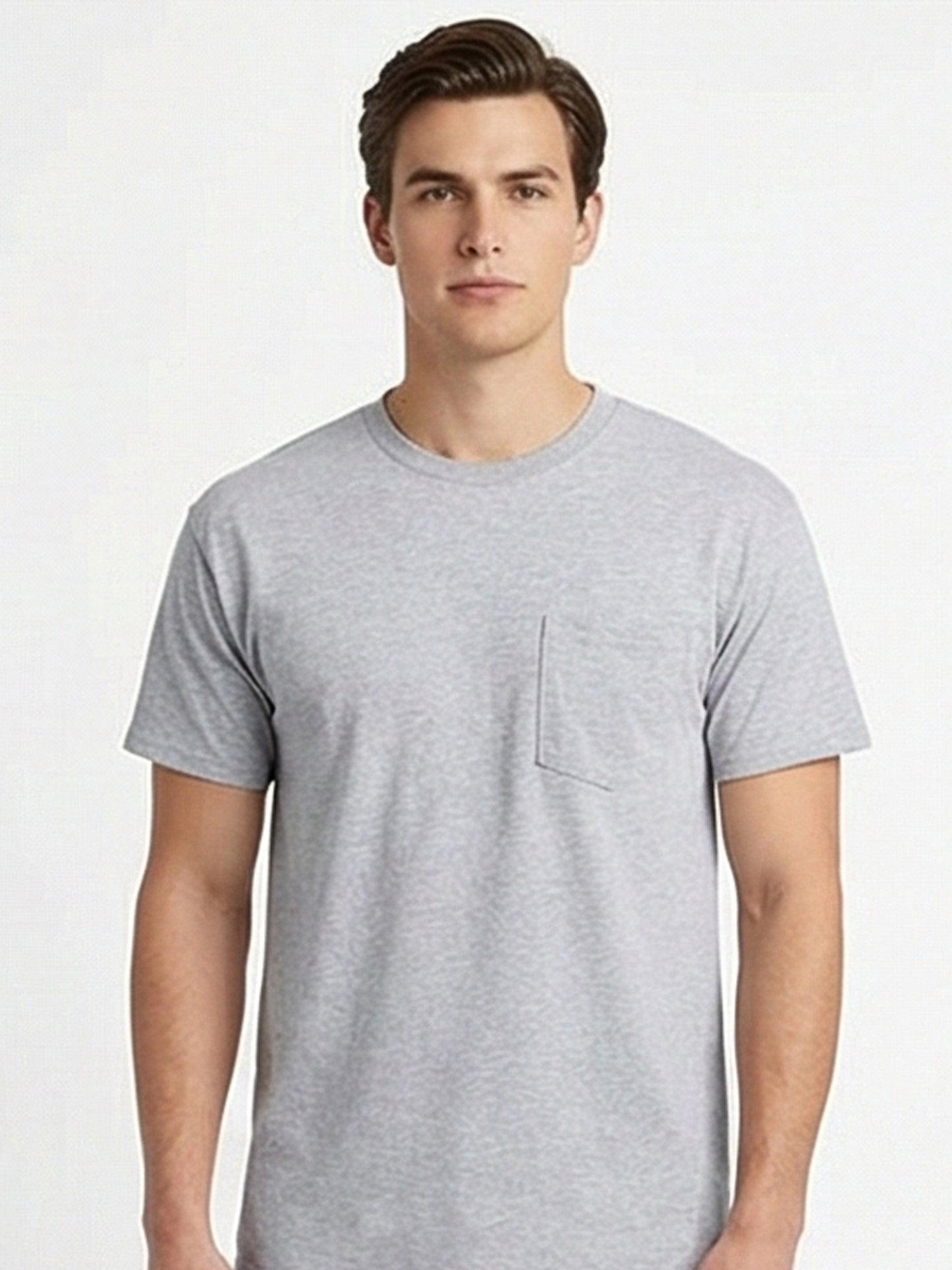 5pcs Men Unisex 100 Cotton Pocket T Shirts Short Sleeve Crew Neck Loose Fit Solid - product view 34