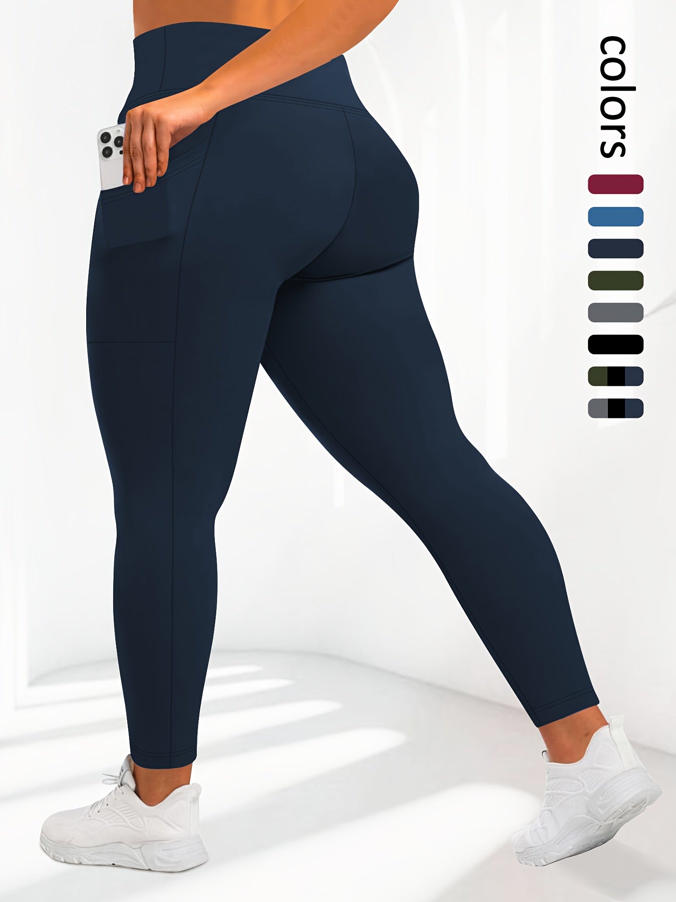 Dark Gray Polyester High-Waist Oversized Pants - product view 19