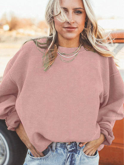 Women's Pink Lace Long-Sleeve Sweatshirt - product view 2
