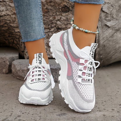 Sneakers, 2026 New Women's Shoes, Women's Casual Low-top Sports Shoes, Thick-soled Breathable Tennis Shoes, Sports Shoes Suitable for Gym And Casual Wear (PVC Soles), Women's Shoes, Women's Road Running Shoes, Outdoor Shoes