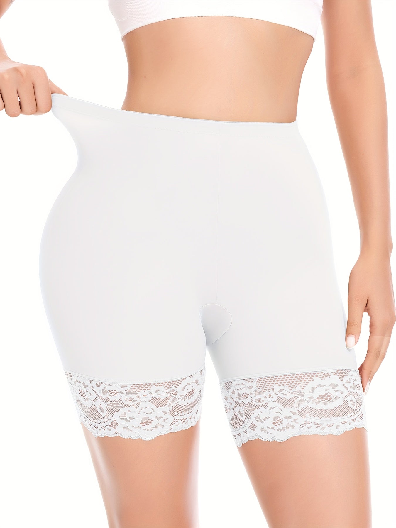 JUQDNX Seamless Lace Boyshort Panties - Tummy Control & Butt Lifting, Anti-Chafing Compression Slimmer Underwear for Women, Breathable / Blend, Ideal for Dresses & Shorts, Tummy Control Underwear