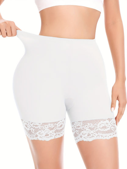 JUQDNX Seamless Lace Boyshort Panties - Tummy Control & Butt Lifting, Anti-Chafing Compression Slimmer Underwear for Women, Breathable / Blend, Ideal for Dresses & Shorts, Tummy Control Underwear