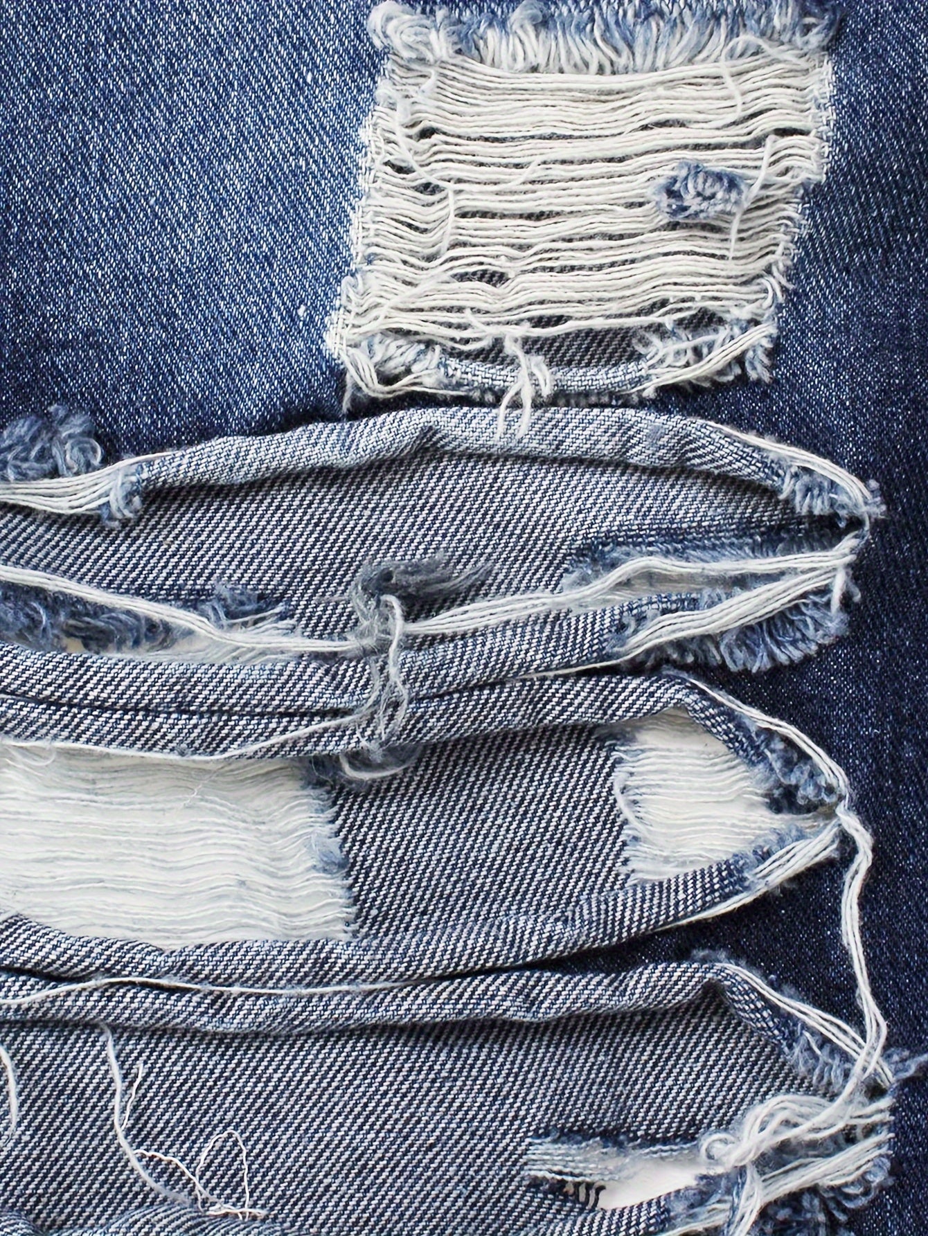 Women's Casual Ripped Washed Blue Patch Pocket Slim Fit Long Sleeve Distressed Denim Jacket