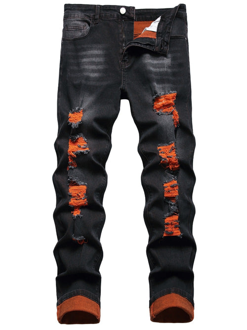 Men's Skinny Jeans - Classic Wash Distressed Modern 148453