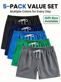 5-piece set, black + navy blue + blue + green + gray