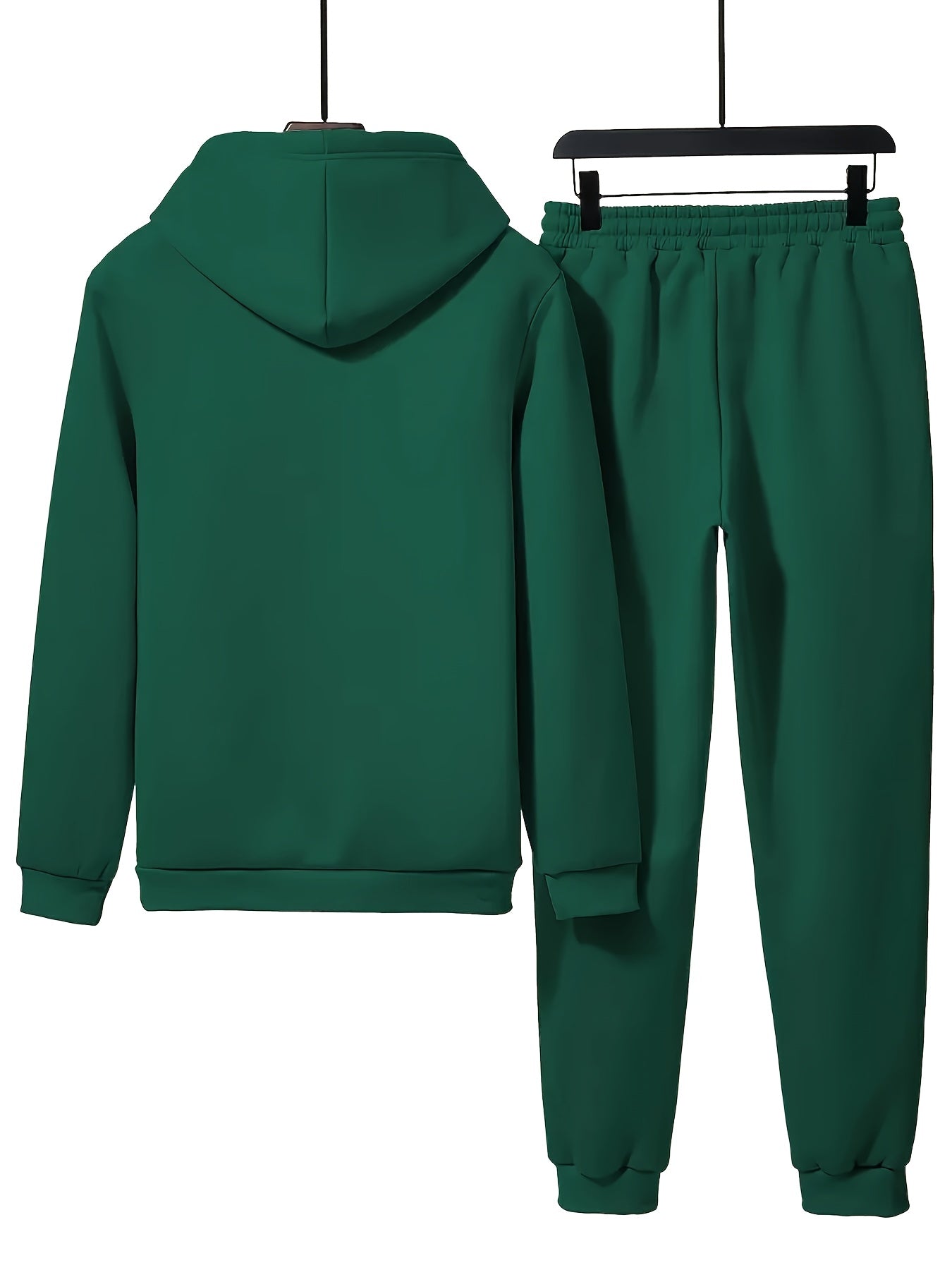 Casual Hoodie And Sweatpants Set - Lining, Long Sleeves, Printed Design | Machine Washable