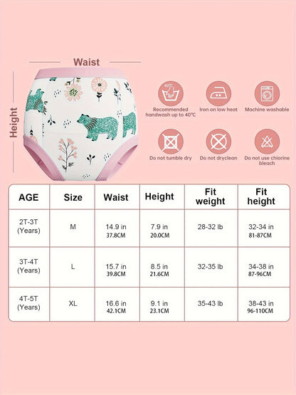 Potty Training Underwear, Toddler Absorbent Training Pants, Toddlers Pee Training Diaper Underwear Girl