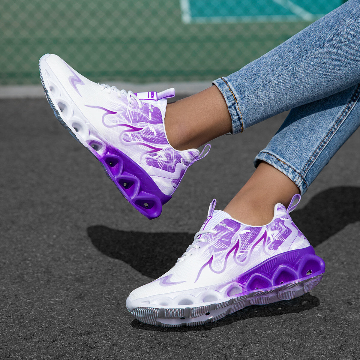 Women's Fashion Casual Sneakers - Breathable Mesh Fabric Running Shoes, Lightweight Lace-Up Low Top with Round Toe, All-Season Comfort, Fabric Inner & Insole, MD Sole, Women Shoes