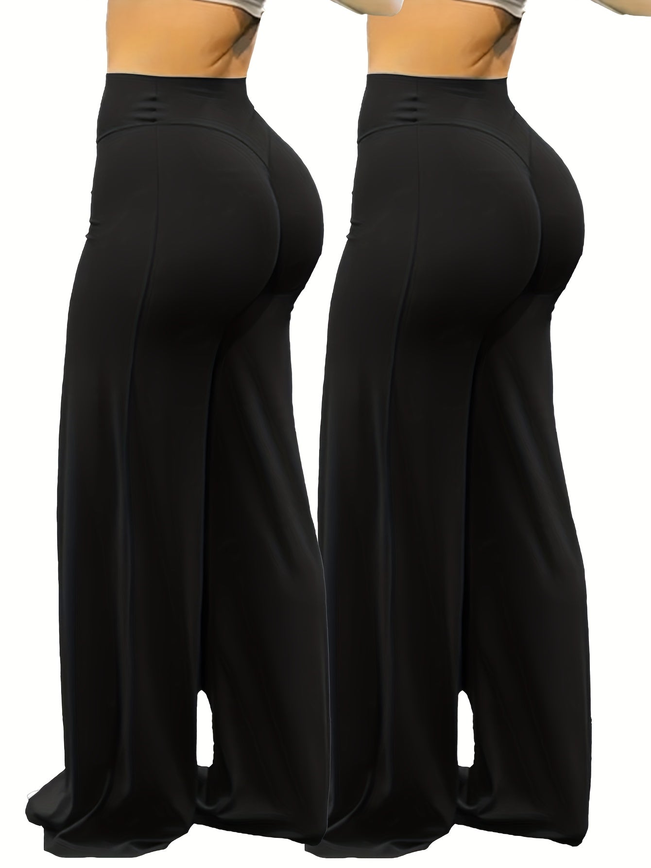 All-Season Plus Size Wide Leg Yoga Pants- High Elastic Full Coverage Trousers for Gym Fitness Training Casual Wear