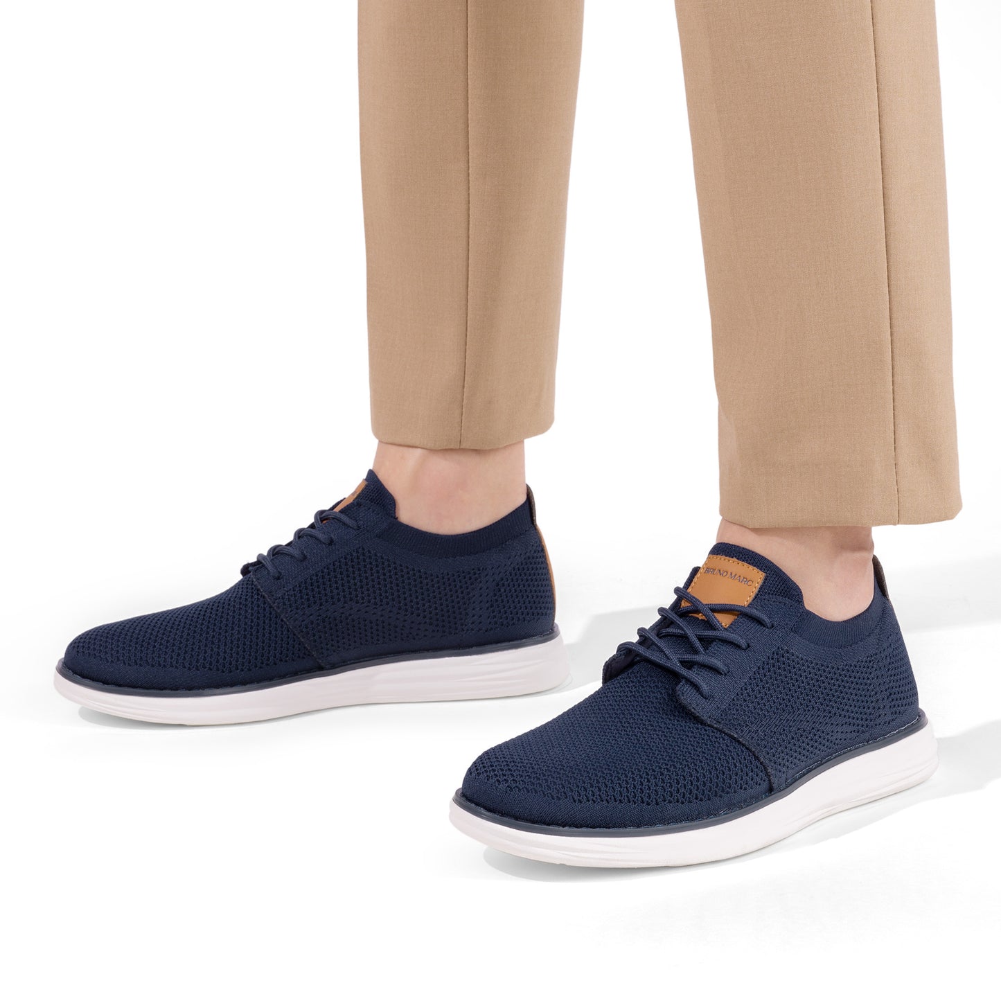 Bruno Marc Men's KnitFlex Breeze Mesh Sneakers Oxfords Lace-Up Lightweight Casual Walking Shoes