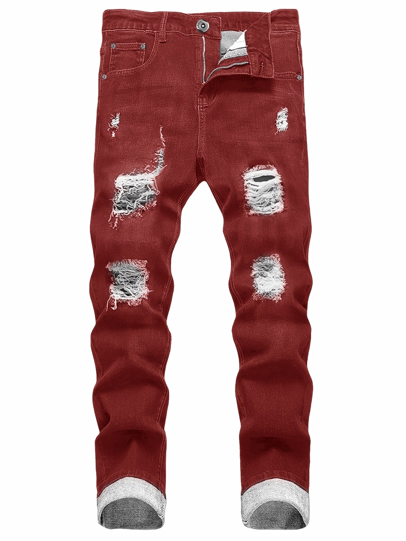 3-pack Men'S Slim Fit Ripped Jeans Distressed Denim Pants Casual Streetwear Fashion Trousers Hip Hop Trendy Joggers For Men