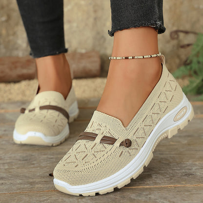 Women's Mom Sneakers, Breathable Mesh Casual Shoes, Lightweight Walking Shoes, Easy-to-Wear Cushioned Walking Sneakers for Daily Work and Travel, Women Shoes