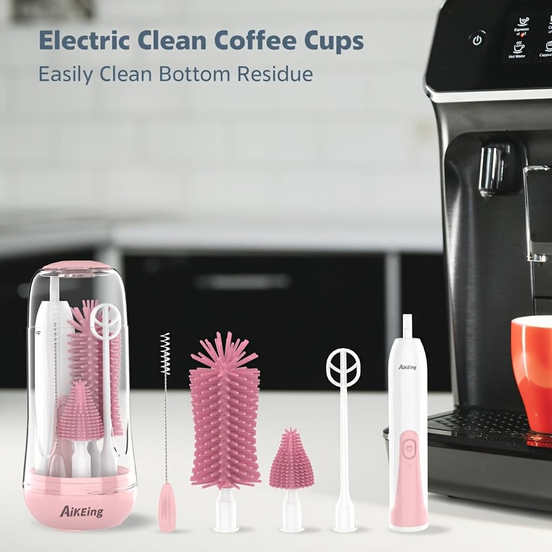 USB Rechargeable Electric Bottle Brush Set - Multifunctional Cleaning Kit with Water Bottle/Nipple/Straw Brushes - Perfect for Home And Travel, Ideal Gift for Kitchen.