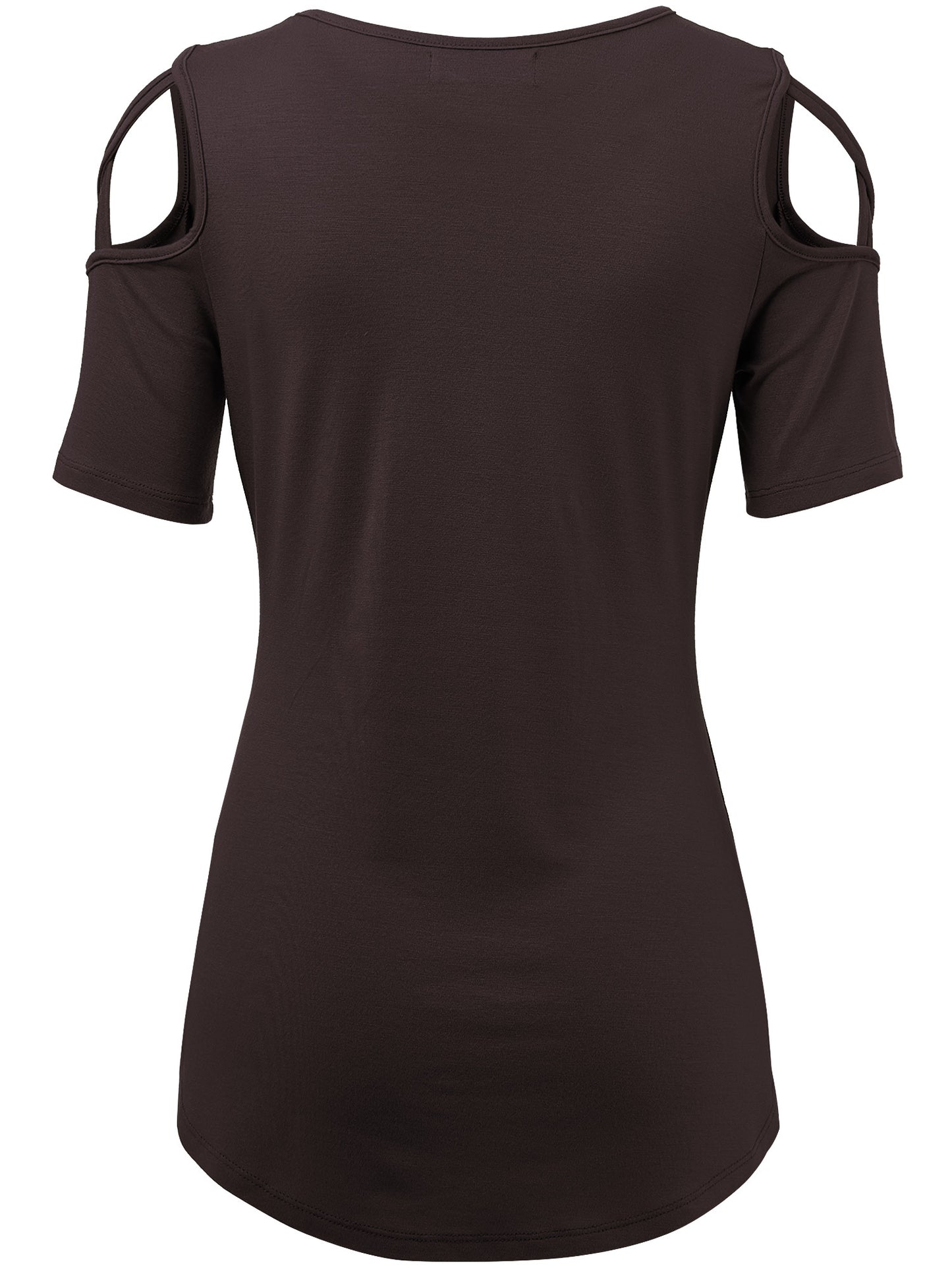 Women's Casual Open Strap Shoulder Short Sleeve Top