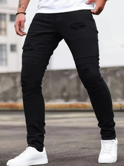 Men's Skinny Jeans - Classic Wash Patchwork