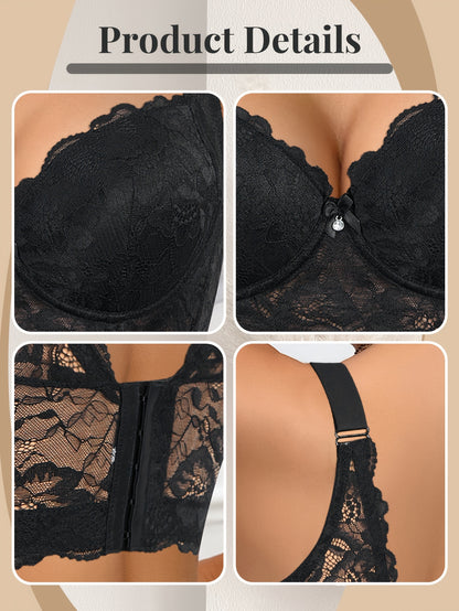 Sexy Beautiful Lace Women'S Underwear Gathered Wide Shoulder Straps Breathable And Comfortable Bra Can Be Worn Daily