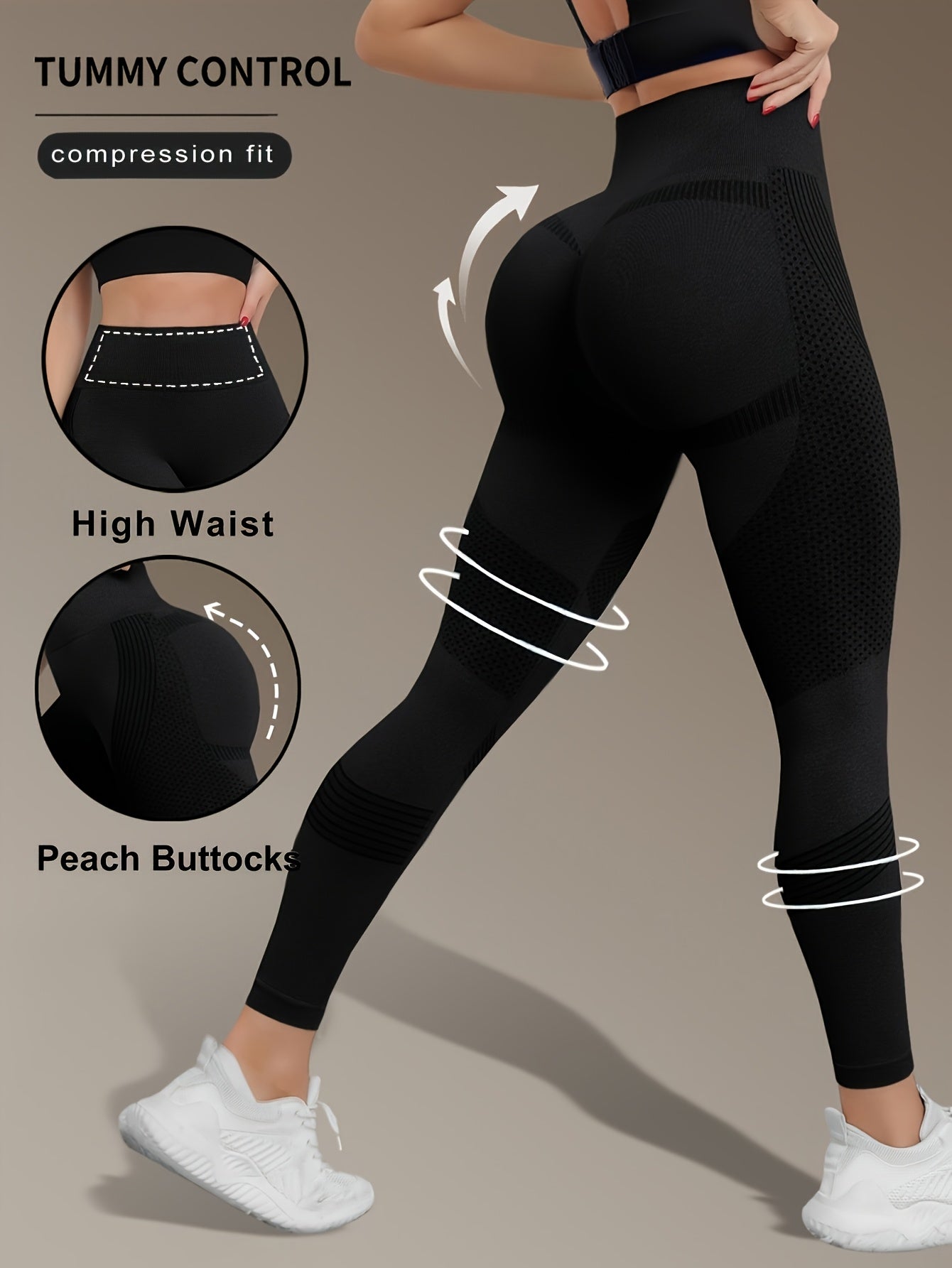 1pc Soft Leggings for Women, High Waisted Tummy Control Yoga Pants, Non-See Through Workout Yoga Pants, Running Yoga Leggings for Women Thanksgiving Day Christmas Costumes for Women