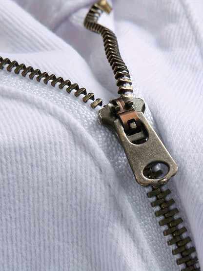 Casual Trend Jeans for Men in White with a Slim Fit And Ripped Design
