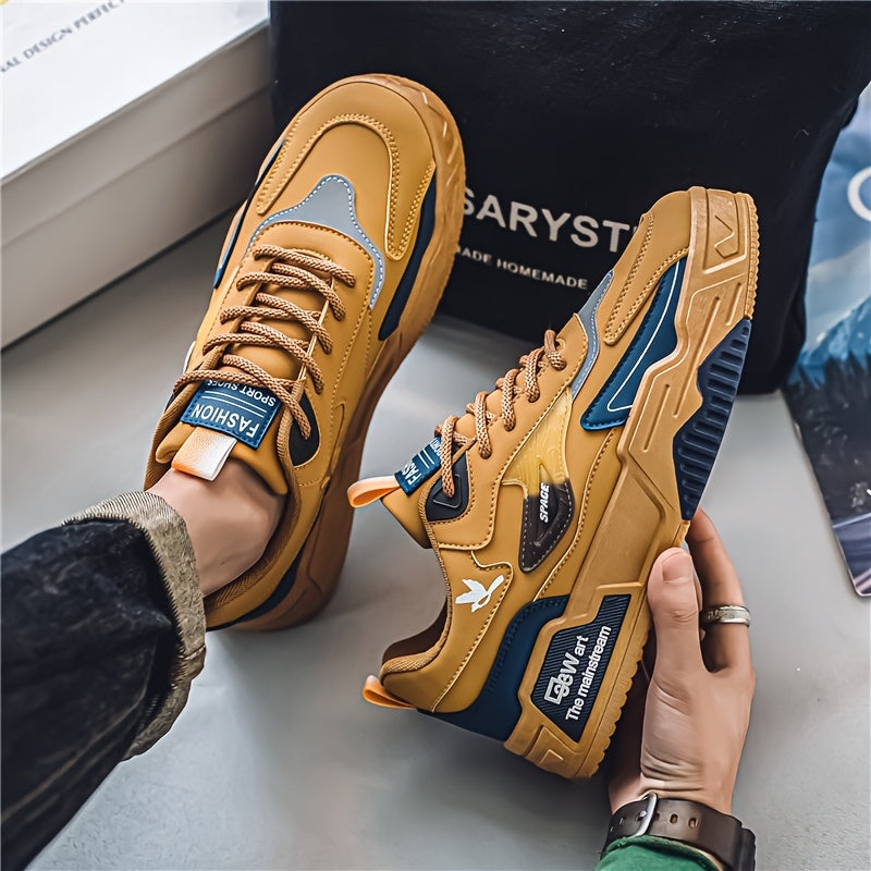 Sneakers, A Pair Of Men's Skateboard Shoes with A Thick Sole And Trendy Design, Suitable for Sports And Leisure Travel