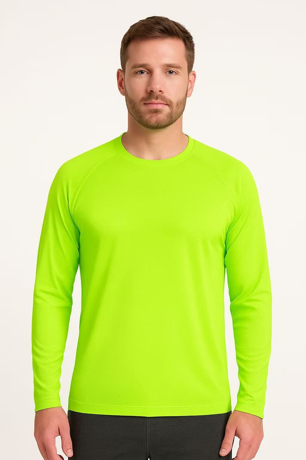 2-Pack High Visibility Long Sleeve Shirts, UPF50+ Quick Dry Breathable Safety Workwear Tops for Outdoor / Fishing / Sports