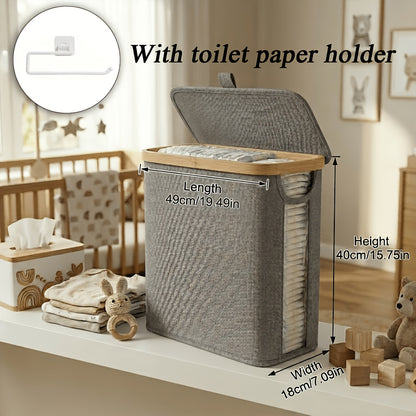 Foldable Bamboo Storage Organizer - Water-Resistant Space-Saving Design