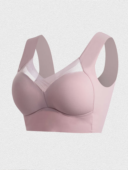 5pcs Women' Full Coverage Push-Up Bra Wire-Free Seamless Folding Top Support Bra with Non-Removable Inner Lining & Non-Detachable Cups - Soft Comfortable Suitable for Daily Wear,, Gym, All-Year Round Underwear (Machine Washable)