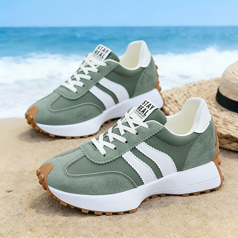 Introducing The Latest Women'S Athletic Casual Footwear, Featuring a Fashionable Thick Sole That Adds Height. These Retro-Style Shoes Are Perfect for Both Outdoor Activities And Everyday Use, Women Shoes, Sneakers