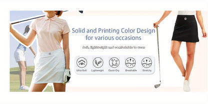 Women's Golf Skirts Skort 4 Side Pockets High Waisted Stretchy Tennis Skirt with Short Athletic Casual